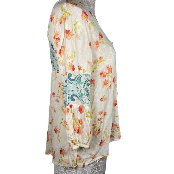 O'Neill Ildri Henley Floral print Top, Size S - Picture 3 of 6